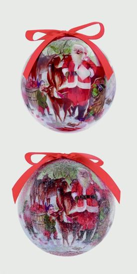 Premier-Santa-Deer-Scene-Decoupage-Balls-Boxed