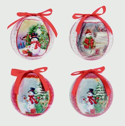 Premier-75mm-Snowman-Scene-Decoupage-Balls-Boxed