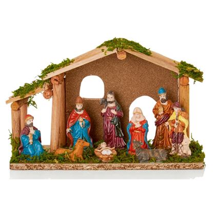 Premier-Wooden-Nativity-With-10-Piece-Polyresin-Characters