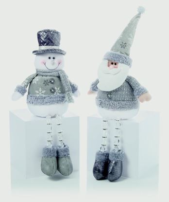 Premier-Silver-Santa-Snow-Man-Beaded-Legs-Sitting