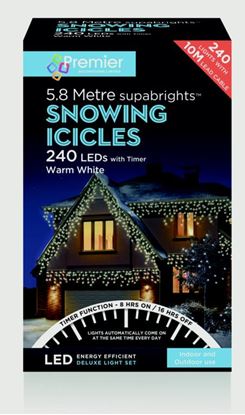 Premier-Snowing-Icicles-With-Timer-Warm-White