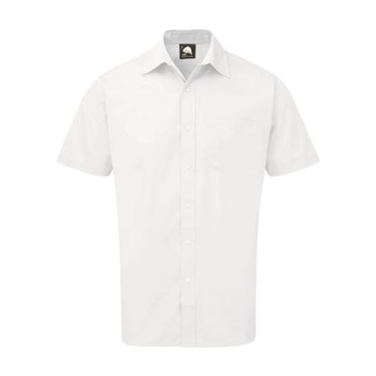 Mens-White-Short-Sleeved-Shirt