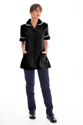 Pr-Fabrics-Ladies-Black-Tunic-With-White-Trim-SAC-Logo