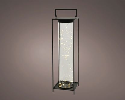 Kaemingk-Micro-LED-Square-Metal-Lantern