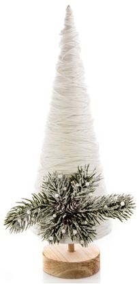 Premier-White-Wool-Christmas-Tree-Wooden-Base