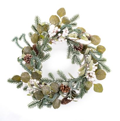 Premier-Glitter-Eucalyptus-Wreath-Mistletoe-Berry