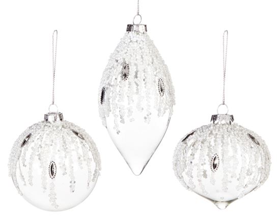 Premier-Clear-White-Glass-Ornament-Snow-Cap