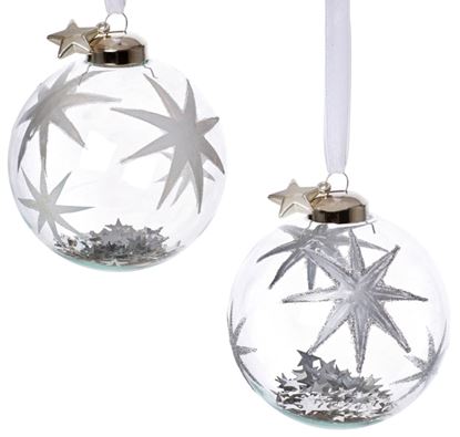Premier-Silver-White-Stars-Clear-Glass-Bauble