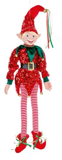 Premier-Red-Sequin-Posable-Elf-Character