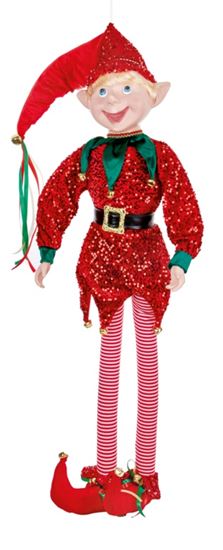 Premier-Red-Sequin-Posable-Elf-Character