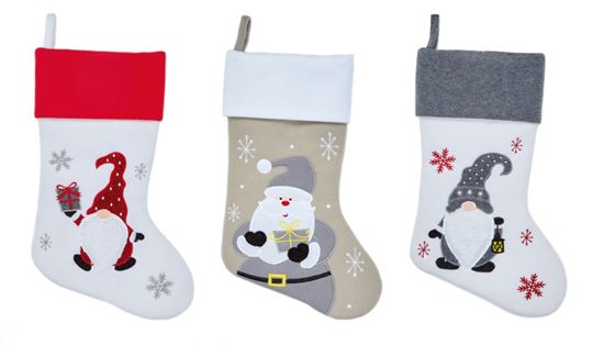 Premier-Santa-Gnome-Stocking-RedCreamGrey