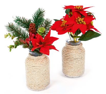 Premier-Poinsettia-Assorted-Rope-Glass-Container