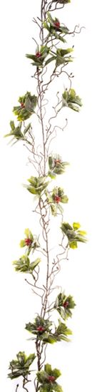 Premier-Holly-Leaf-Berry-Garland-Glitter