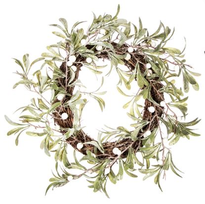 Premier-Mistletoe-Wreath-White-Berries