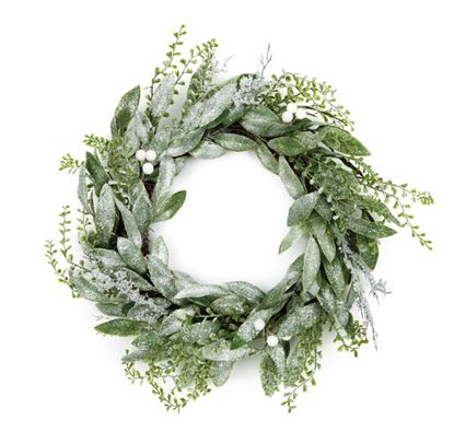 Premier-Frosted-Eucalyptus-Wreath-White-Berries