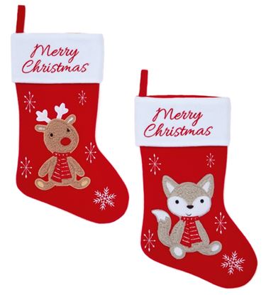Premier-Red-Reindeer-or-Fox-Merry-Xmas-Stocking