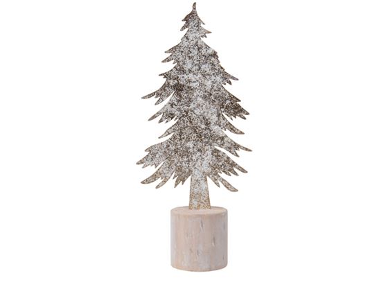 Kaemingk-Iron-Tree-On-Wooden-Stand-White