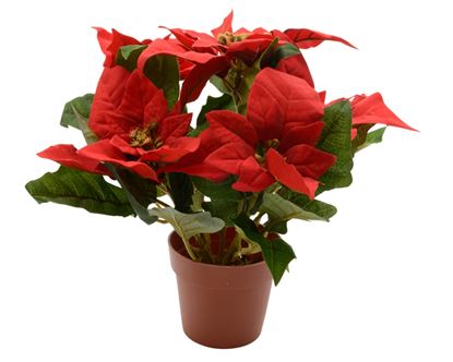 Kaemingk-Silk-Poinsettia-In-Pot-Red