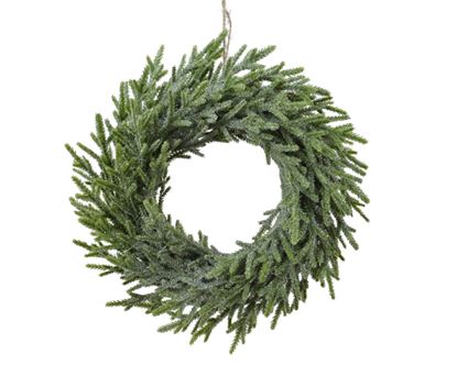Kaemingk-Frosted-Wreath-with-Hanger-Green