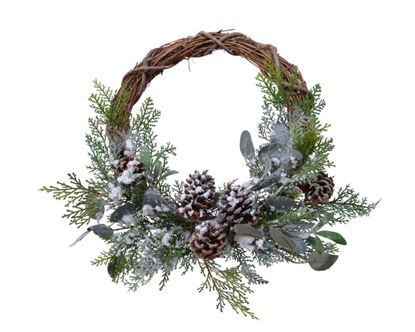 Kaemingk-Frost-Decorative-Wreath-Willow-Pine
