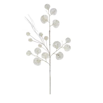 Premier-White-Glitter-Flat-Flower-Stem