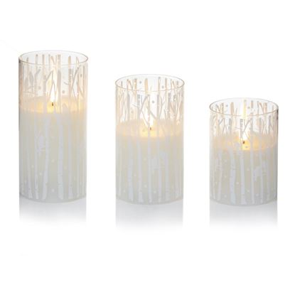 Premier-Printed-Glass-Candles-Woodland-White
