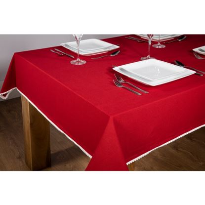 Premier-Pom-Pom-Edged-Red-Tablecloth