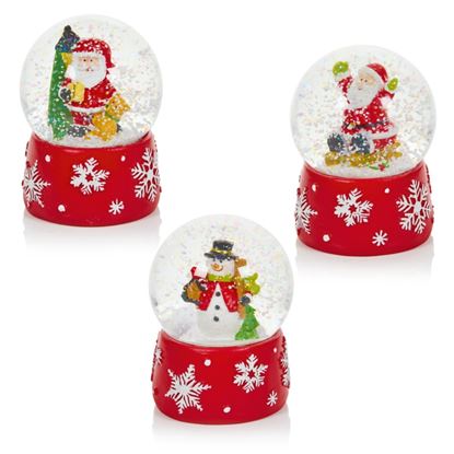 Premier-Santa--Snowman-Snowflake-Waterglobes