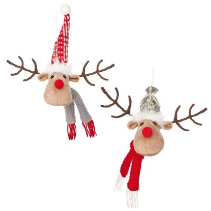 Premier-Hanging-Plush-Reindeer-Head-Assorted