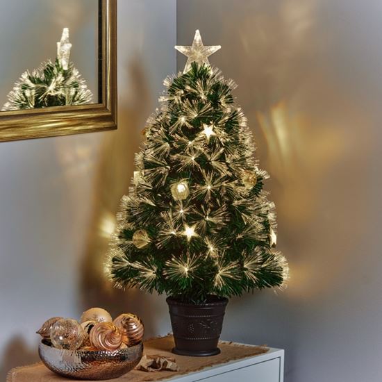 Premier-Burst-Fibre-Optic-Tree-With-Gold-Baubles