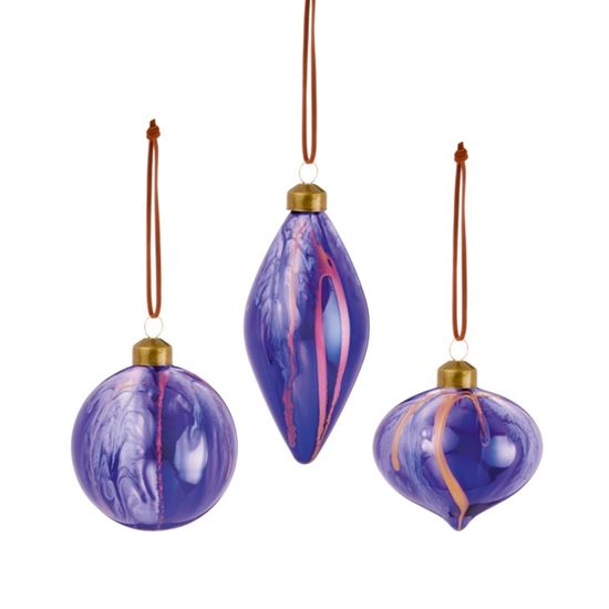 Premier-Lilac-Marble-Glass-Shaped-Bauble