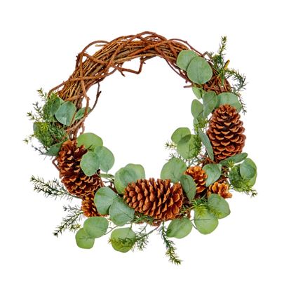 Premier-Wicker-Wreath-With-Pine-Cone