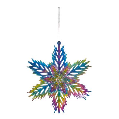 Premier-Multi-Coloured-Snowflake-Leaf-Hanging-Decoration