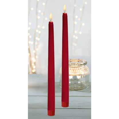 Premier-Red-Taper-Candles-With-FlickaBright-Flame