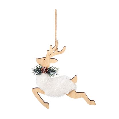 Premier-Wooden-Shape-Reindeer-Hanging-Decoration