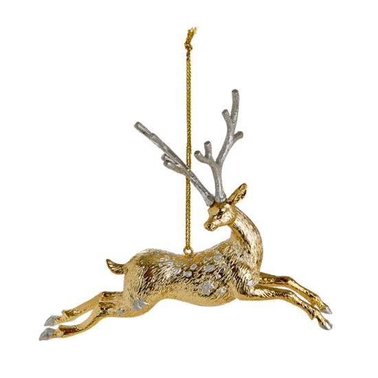 Premier-Gold-Prancing-Reindeer-Hanging-Decoration