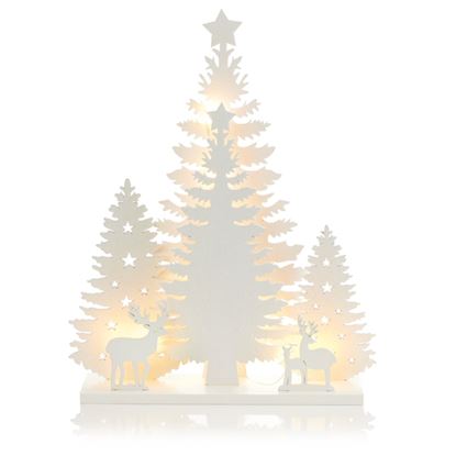Premier-Lit-White-Wooden-Christmas-Tree-Scene
