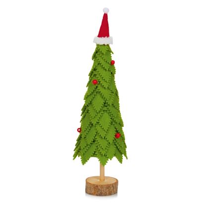 Premier-Green-Felt-Tuffted-Tree-With-Santa-Hat