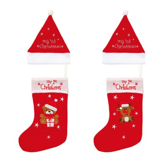 Premier-36cm-My-First-Christmas-Red-Baby-Hat--Stocking