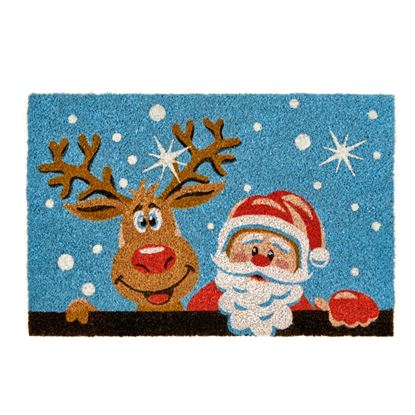 Premier-Glitter-Santa-With-Rudolph-Door-Mat