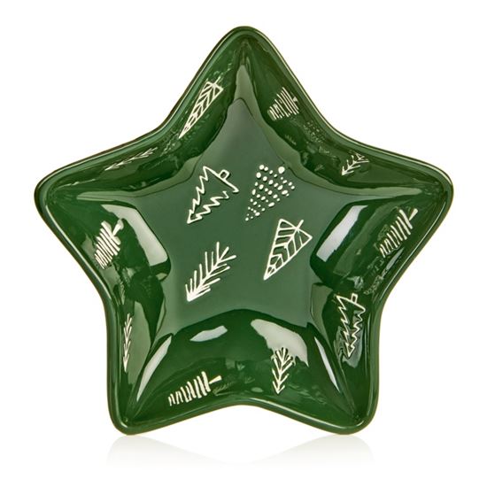 Premier-Green-Star-Plate-With-White-Christmas-Trees