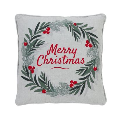 Premier-Chambray-Christmas-Wreath-Cushion