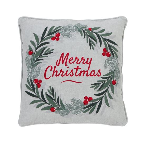 Premier-Chambray-Christmas-Wreath-Cushion