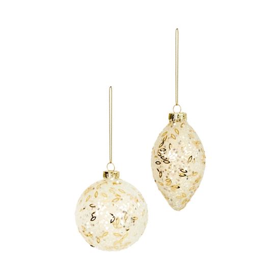 Premier-White-Glass-Bauble-With-Gold-Sequin