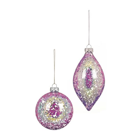 Premier-Pink-Iridescent-Glass-Bauble-With--Sequins