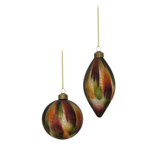 Premier-Plum-Multi-Oil-Effect-Glass-Bauble