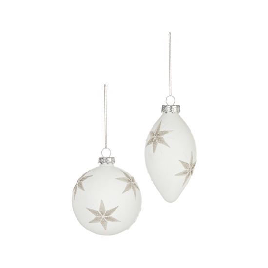 Premier-White-Glass-Bauble-With-Silver-Snowflake-Star