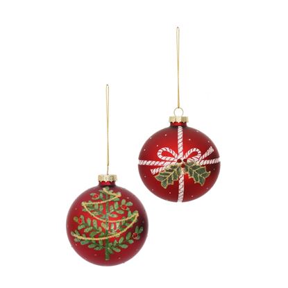 Premier-Red-Matt-Glass-Bauble