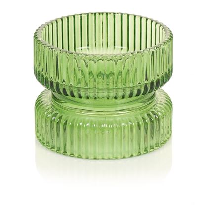 Premier-Green-Glass-Tealight-Holder