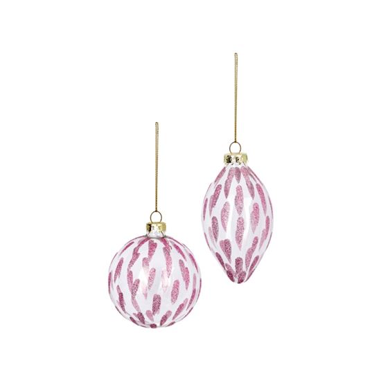 Premier-Lilac-Glitter-Droplet-Glass-Bauble